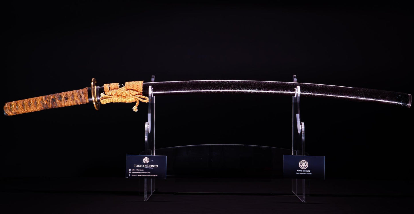 Sabre Antique Japonais Katana lame 70cm, Koshirae Marron, Période Edo | Katana Masamune