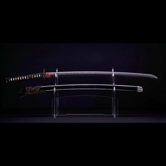 Sabre Katana Japonais Antique avec Tsuba en Fer et Koshirae Noir | Katana Masamune
